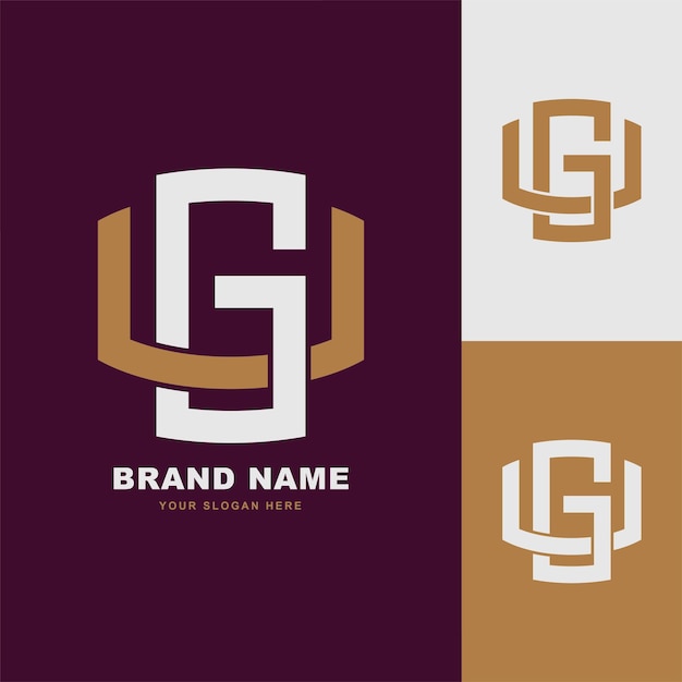 Monogram letter GU or UG with interlock style good for brand clothing apparel streetwear