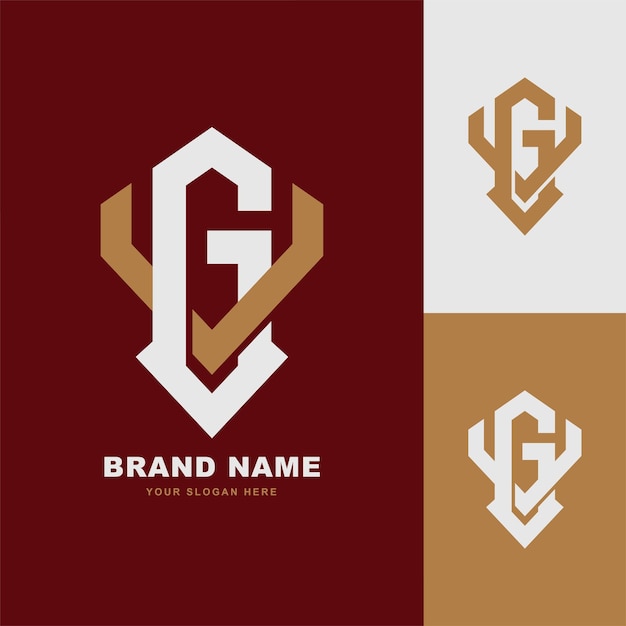 Monogram letter GV or VG with interlock style good for brand clothing apparel streetwear