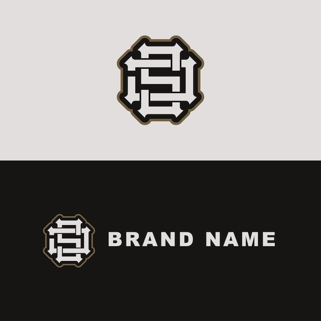 Monogram letter JS or SJ with interlock style good for brand clothing apparel streetwear