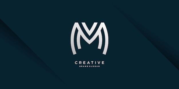 Monogram letter M logo with modern cool creative concept for initial or company Part 11