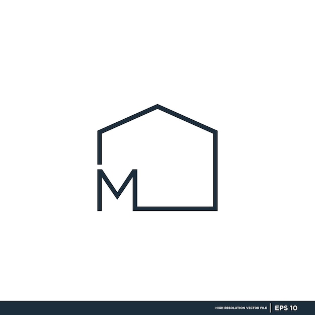 Monogram letter M logo with modern cool creative concept for initial or company Part 21