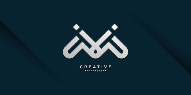 Monogram letter M logo with modern cool creative concept for initial or company Part 5