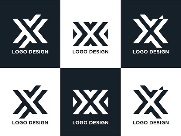 Monogram letter X logo design collection