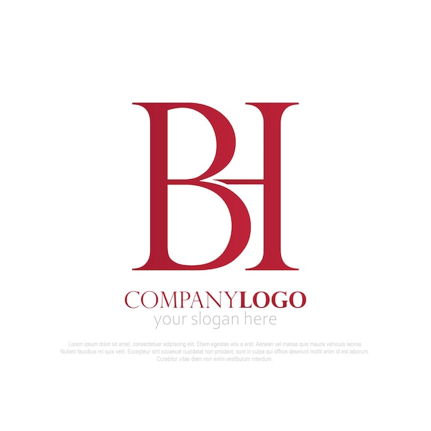 Monogram logo BH elegant