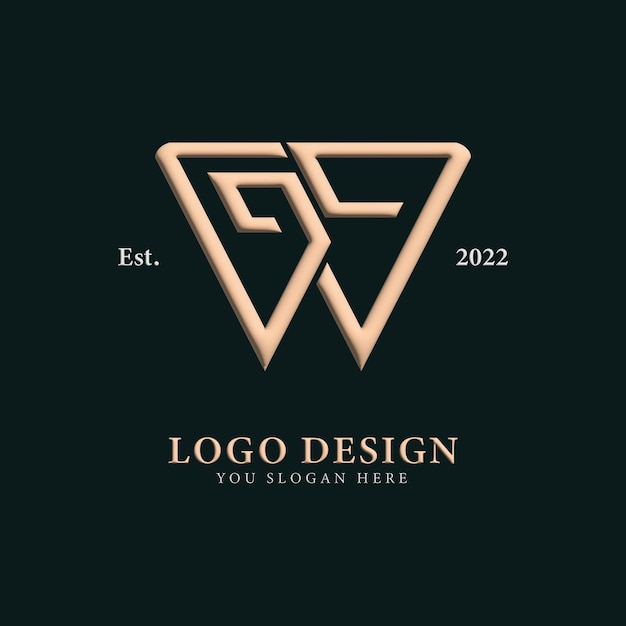 monogram logo creative concept minimalist