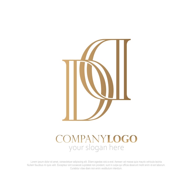 Monogram logo DD gold