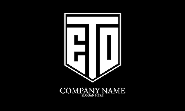 Monogram Logo Design ETD, Colour White And Black,