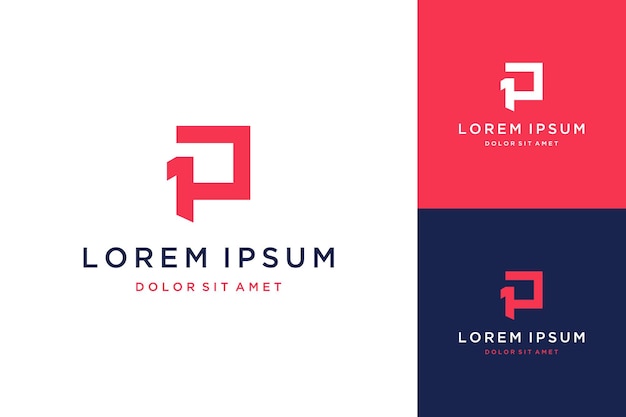 monogram logo design or initial 1P