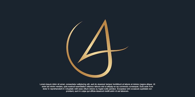 Monogram logo design initial letter a for business with golden gradient color concept Premium Vector