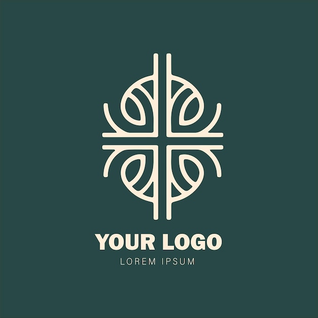 monogram logo design and ornamental flowers suitable for use as an icon for your business