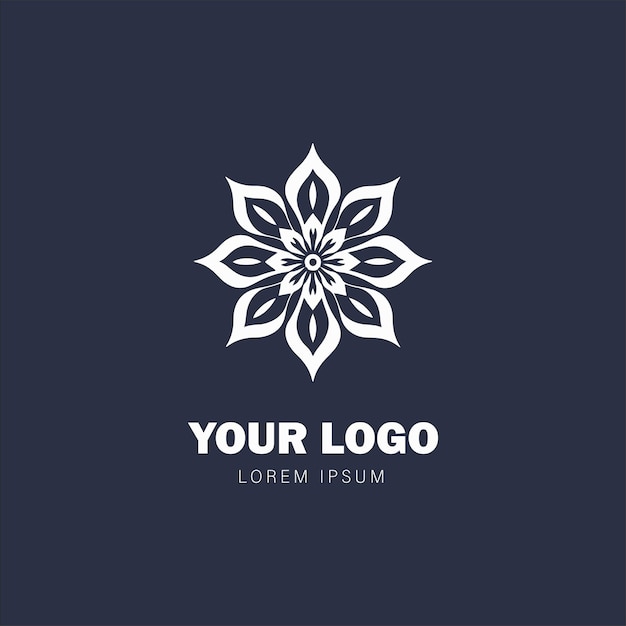 monogram logo design and ornamental flowers suitable for use as an icon for your business