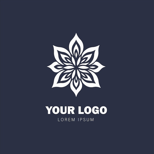 monogram logo design and ornamental flowers suitable for use as an icon for your business