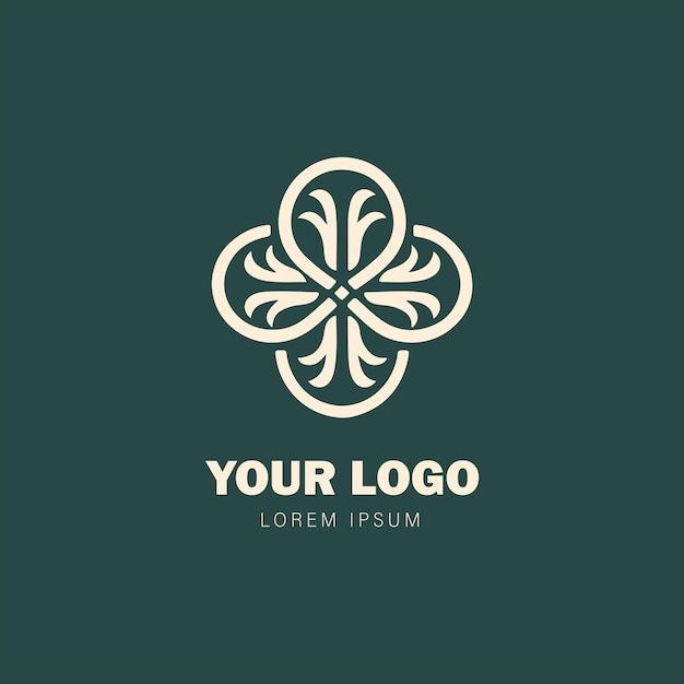 monogram logo design and ornamental flowers suitable for use as an icon for your business