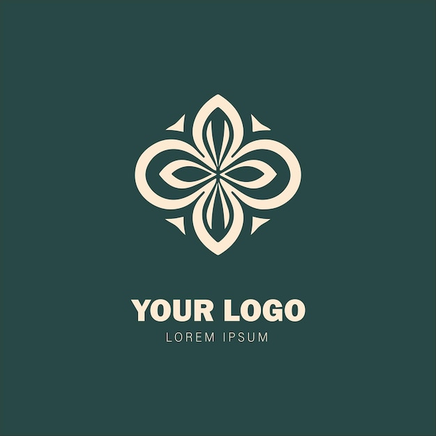 monogram logo design and ornamental flowers suitable for use as an icon for your business