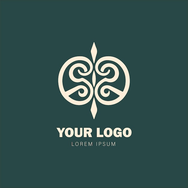 monogram logo design and ornamental flowers suitable for use as an icon for your business