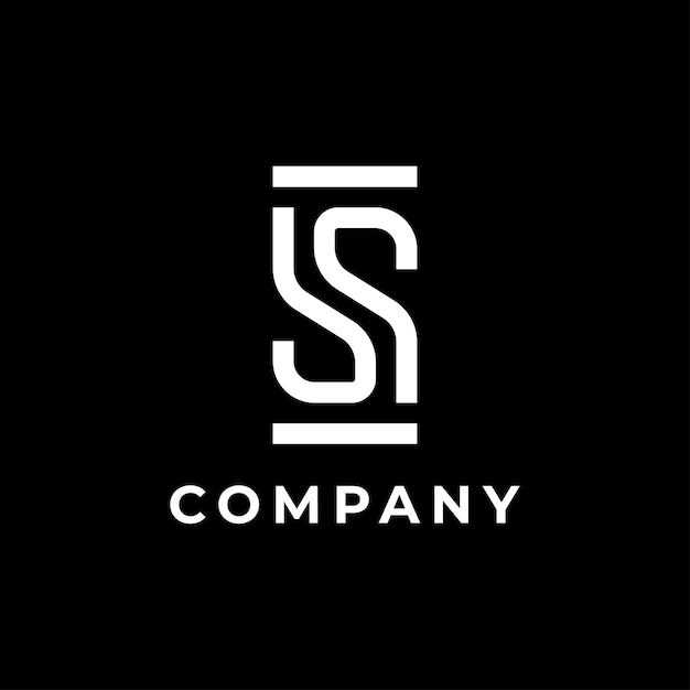 monogram logo line design letter s