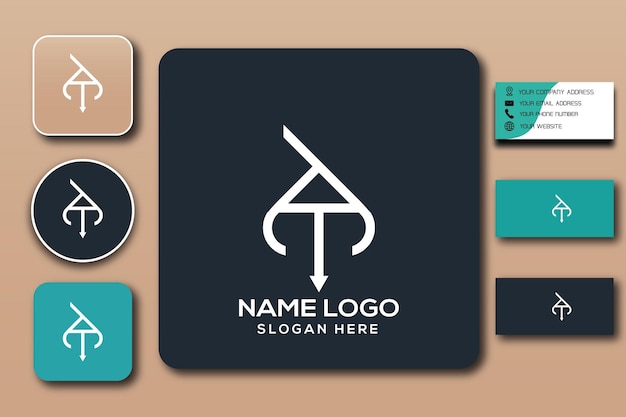 AT monogram logo template