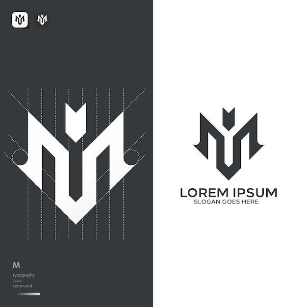 Monogram M logo template