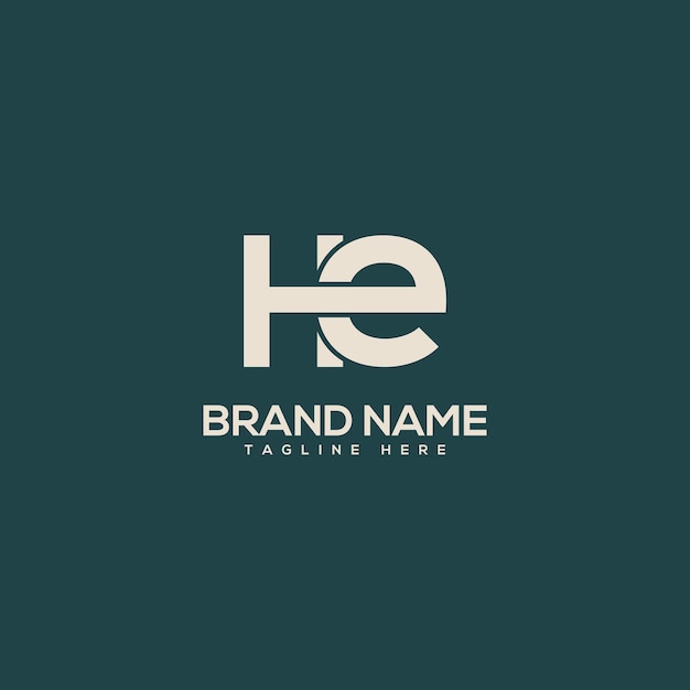 Monogram professional unique letter HE EH logo design template Initials Business logo