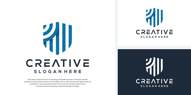 Monogram shield logo template