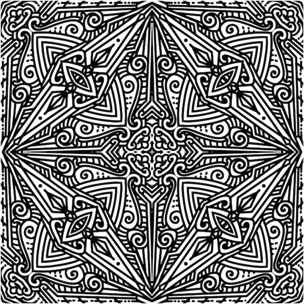 Monoline abstrack pattern with motif style