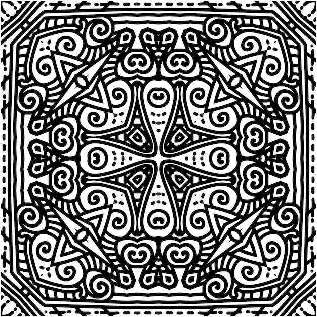 Monoline abstrack pattern with motif style