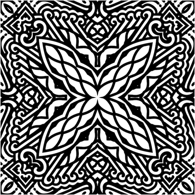 Monoline abstrack pattern with motif style