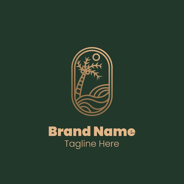 Monoline island logo design