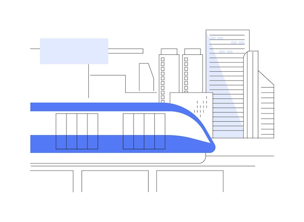 Monorail train abstract concept vector illustration