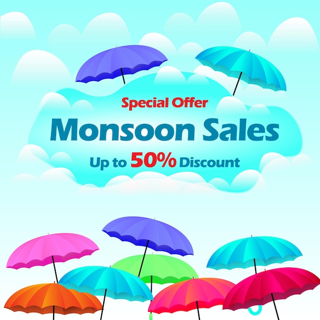 monsoon season design promotion template