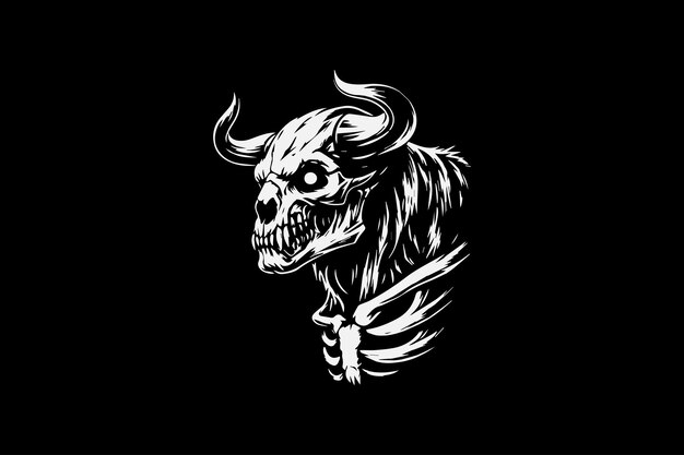 monster bull with horn illustration graphic design vector templates