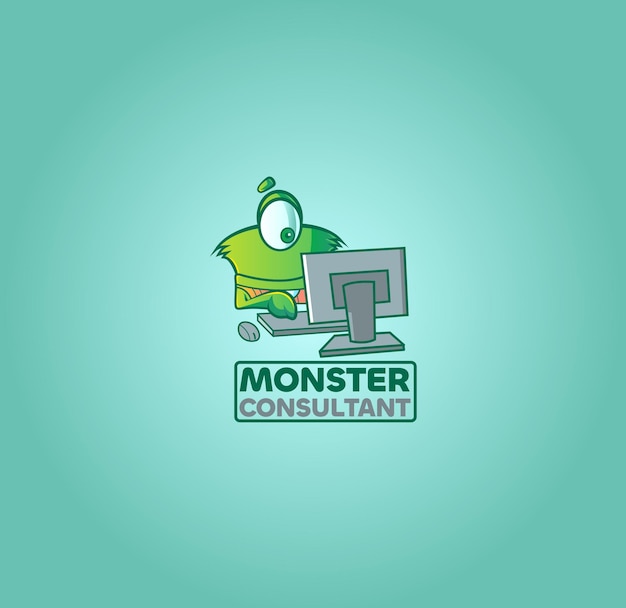 Monster consultant vector logo design template