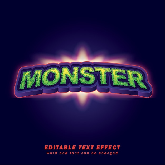 Monster editable text effect eps vector file