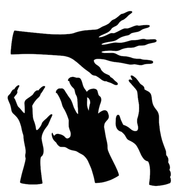 Monster and evil hand silhouettes