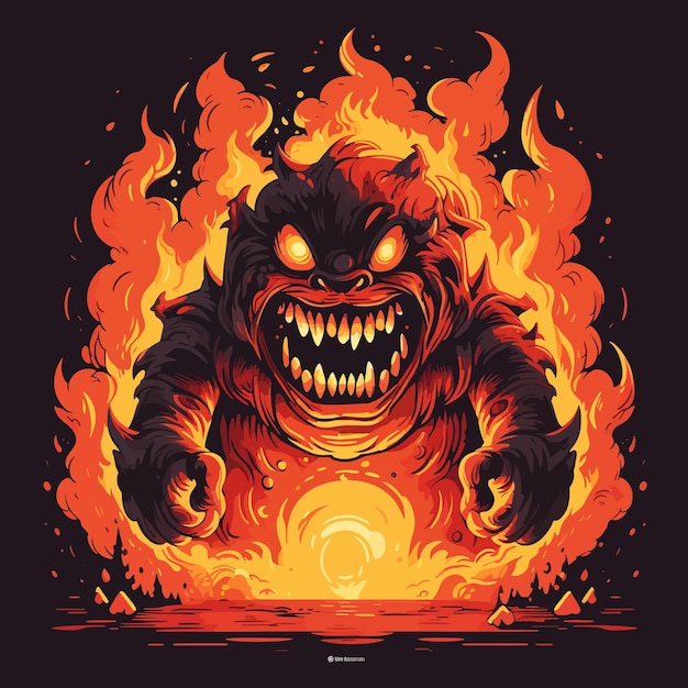 Vector monster fire