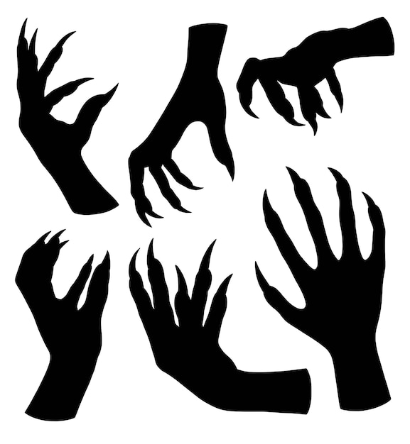 Monster hand sign silhouette