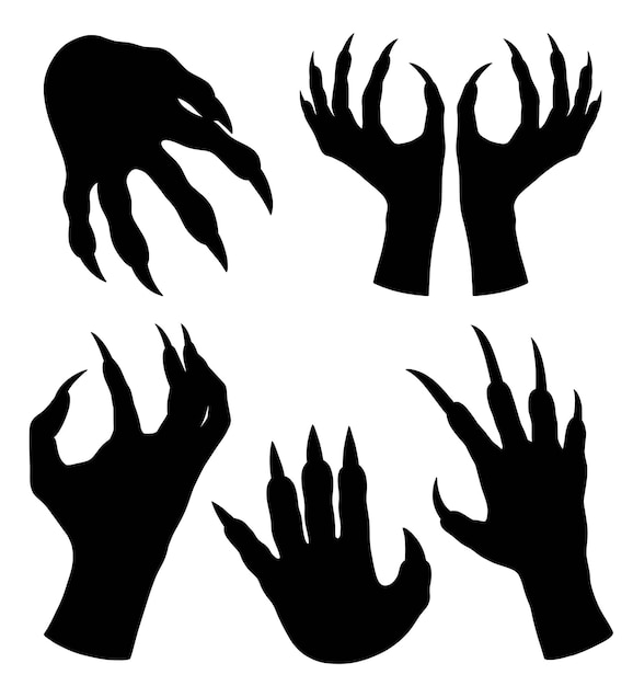 Monster hands silhouette