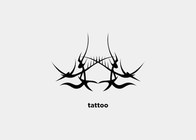 MONSTER HORN TATTO TRIBAL ILLUSTRATION