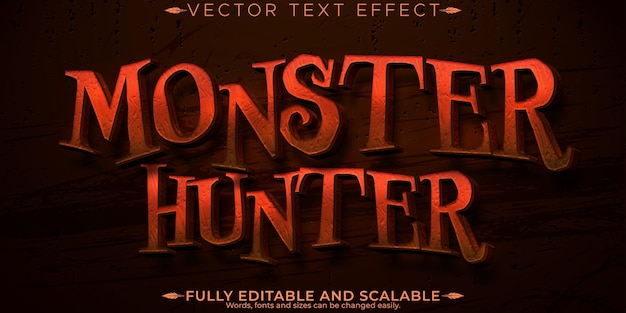 Monster hunter text effect editable horror and scary text style