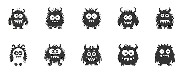 Monster icon set Vector illustration