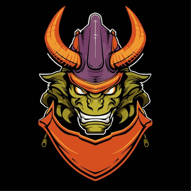 Monster logo flat illustration