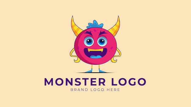 Vector monster logo template using monster games cartoon style