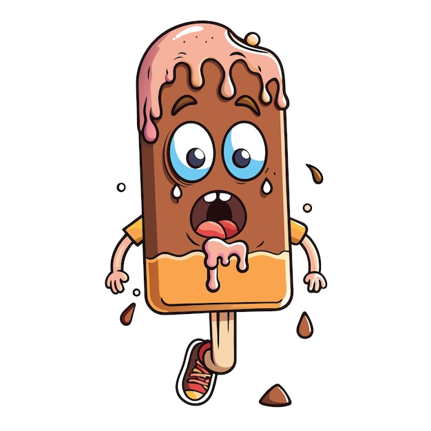 Monster Melting Ice Cream Mascot Zombies Melting Ice Cream Mascot