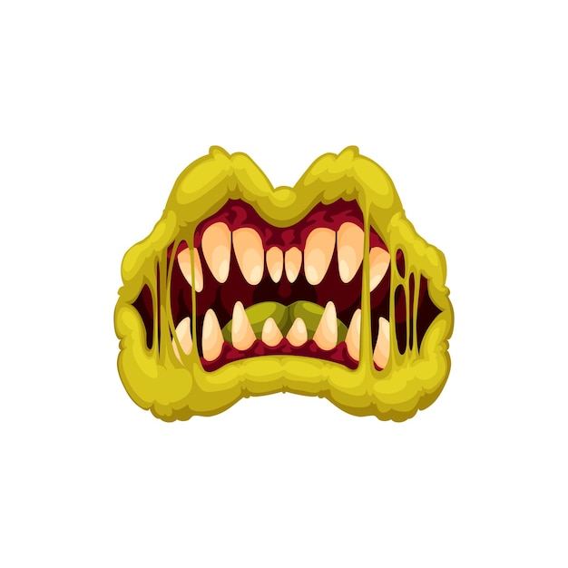 Monster mouth zombie alien jaws with sharp teeth