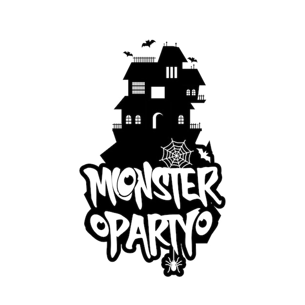 Monster party design with creative design vector 