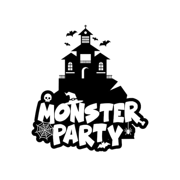 Monster party design with creative design vector 