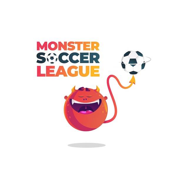 Monster soccer league vector logo design