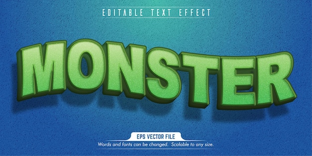 Monster text, cartoon style editable text effect