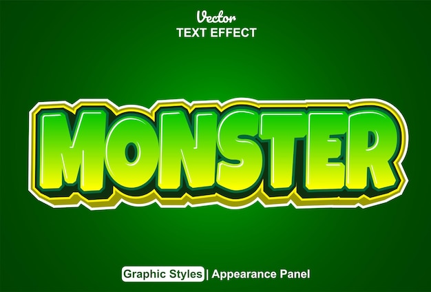 Monster text effect with graphic style and editable