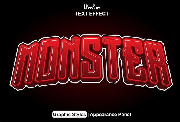 Monster text effect with graphic style and editable